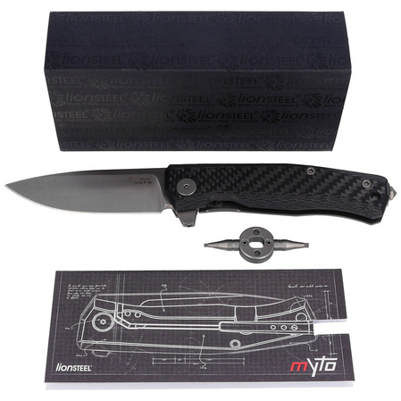 LionSteel Myto Knife Carbon Fiber, Satin M390 by Molletta (MT01 CF)