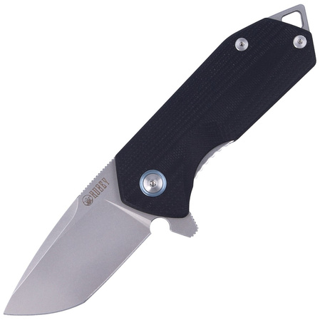 Kubey Knife Campe, Black G10, Sandblast D2 (KU203A)