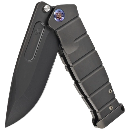 Nóż składany Medford USMC Fighter Flipper PVD Black/Flamed Titanium, Black PVD 3V by Greg Medford