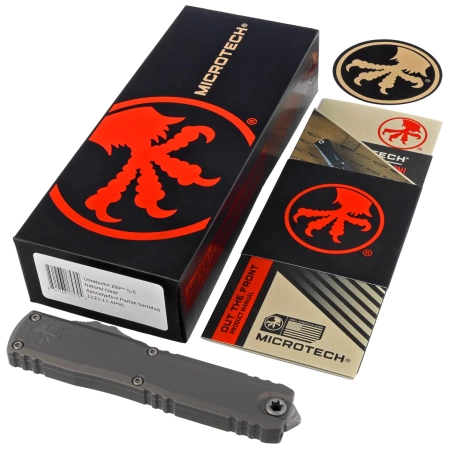 Microtech Ultratech Gen III ZBP S/E Natural Clear Aluminum, Apocalyptic P/S M390MK by Tony Marfione (1121-11APNC)