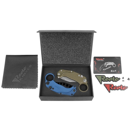 Reate Knife EXO-K Gravity Karambit Green Aluminium, Stonewashed N690