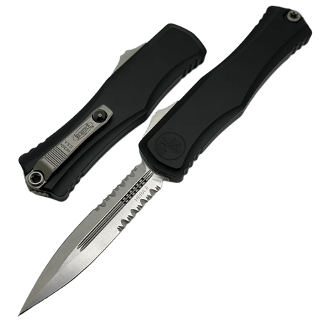 Microtech Hera II D/E P/S OTF Knife Black Aluminium, Stonewashed M390MK by Tony and Sean Marfione (1702-11)