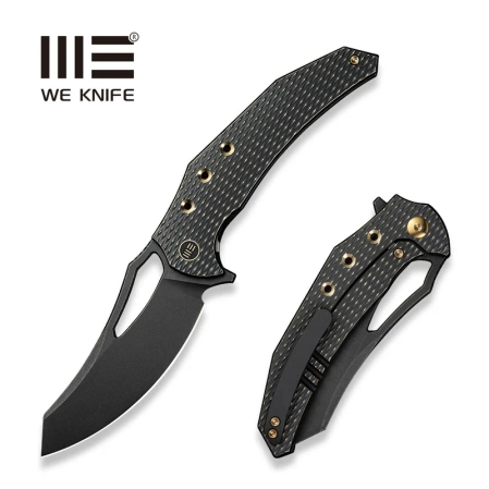 WE Knife Epaulette Black Titanium, Black Stonewashed M390 by Gavko Knives (WE24024-1)