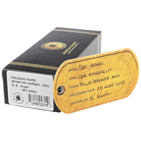 Nóż składany Spartan Blades Harsey Folder Angel Blue Titanium, Bronze HW, Satin MagnaCut by William W. Harsey (SF5ANGL)