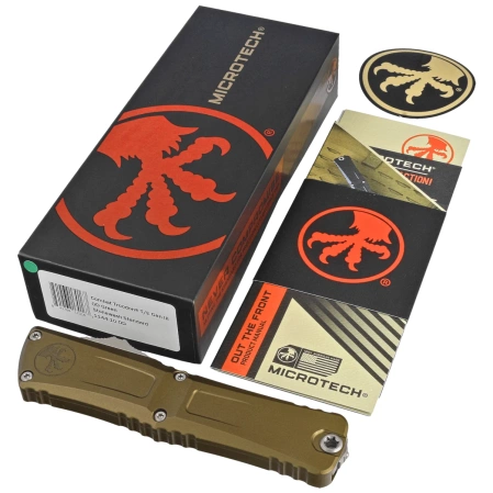 Nóż automatyczny OTF Microtech Combat Troodon Gen III T/E OD Green Aluminium, Stonewashed M390MK by Tony Marfione (1144-10OD)