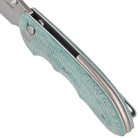 Viper Moon Teal Green Canvas Micarta, Stonewashed MagnaCut by Fabrizio Silvestrelli Knife (V6010TE)