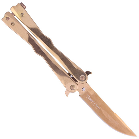 Nóż składany motylek Martinez Albainox Balisong RainGold Steel, RainGold 3Cr13Mov (02165)