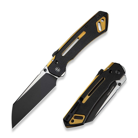 Civivi Buster FG Knife Black G10, Black Stonewashed/Satin Nitro-V by Snecx Tan (C24052-1)