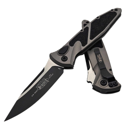 Microtech Socom Elite Auto S/E Natural Clear Aluminum, Black M390 by Tony Marfione (160A-1NC)