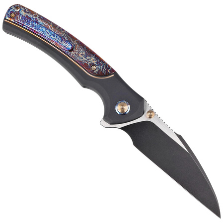 WE Knife Ziffius LE No 140/310 Black Titanium/Flamed, Black Stonewashed/Satin CPM 20CV (WE22024D-1)