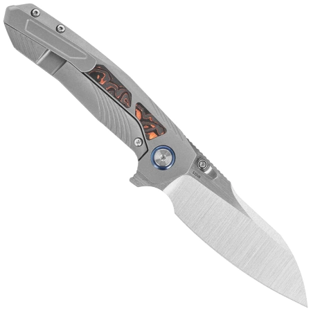 Remette Kestrel Knife Gray Titanium/Copper Foil Carbon Fiber, Satin CPM S35VN (RTPO-C)