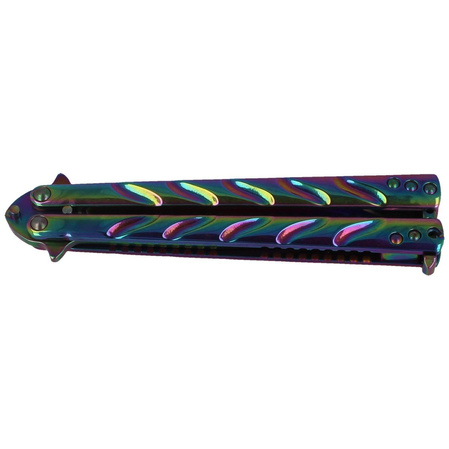 Martinez Albainox Balisong butterfly knife, Rainbow Finish (02103)