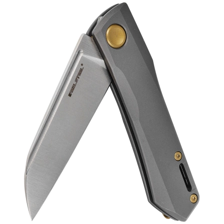 Real Steel Solis Gray/Gold Titanium, Satin N690 by Poltergeist Work (7062G)