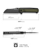 Nóż składany Sencut Draxor Green/Black G10, Black 9Cr18MoV (S24035-2)
