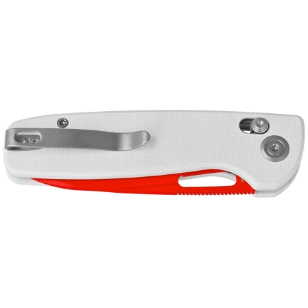Kubey Bluff Knife KU248B White G10, Red 14C28N by Garet Caronna