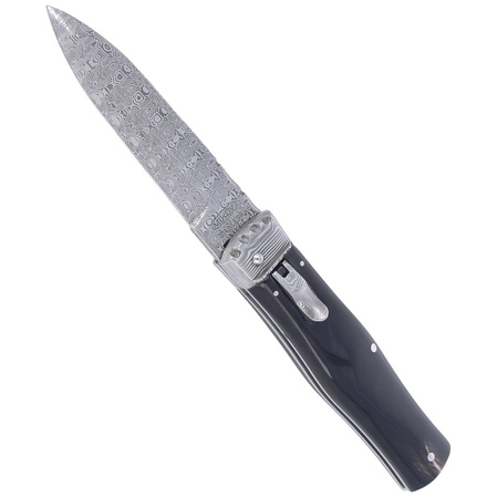 Mikov Predator Panther Buffalo Horn, Damascus PMC27 Knife (241-DR-1/PANTHER)