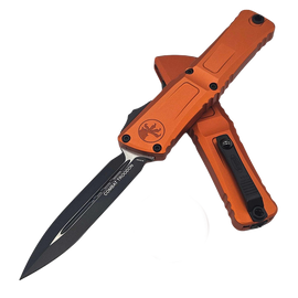 Nóż automatyczny OTF Microtech Combat Troodon Gen III D/E Orange Aluminium, Black M390MK by Tony Marfione (1142-1OR)