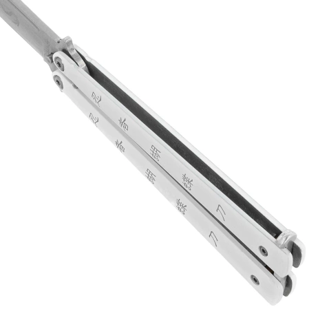 Nóż składany motylek Martinez Albainox Balisong Ninja Dragon White Stainless, Satin 3Cr13MoV (02096)