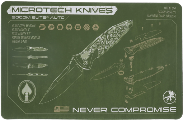 Mata do prezentacji noży Microtech Socom Elite Auto OD Green (MAT-SEA)