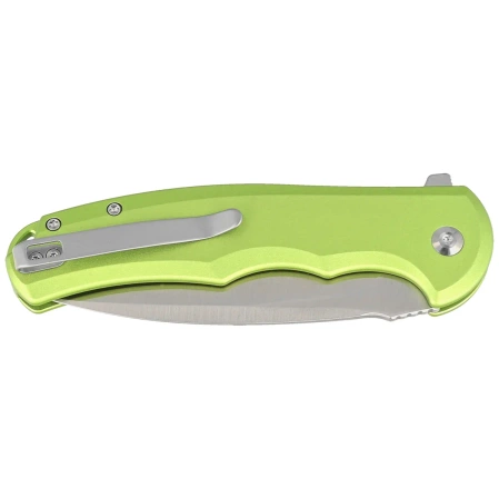 Civivi Knife Button Lock Praxis Lime Green Aluminum, Satin Nitro-V (C18026E-3)
