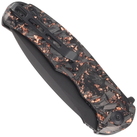 Civivi Praxis Shredded Carbon Fiber / Copper Shred, Black Stonewashed 9Cr18MoV knife (C803I)