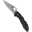 Spyderco Delica 4 FRN Black Flat Ground Plain knife (C11FPBK)