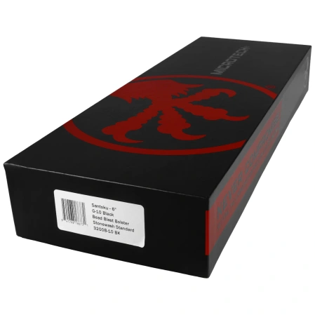 Microtech Santoku 6'' Knife Titanium Bolster/Black G10, Stonewashed M390MK (3200B-10BK)