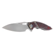 Rike Knife RK 1902 R/CF Titanium/Red Carbon Fiber, Bead Blasted M390