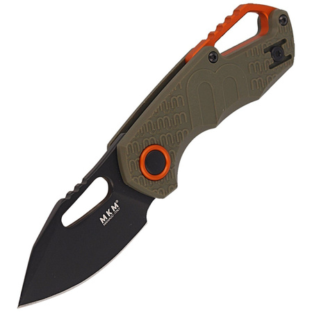 MKM Isonzo Clip Point Knife Green FRN, Black Idroglider N690 by Jesper Voxnæs (MKFX03-3PGO)