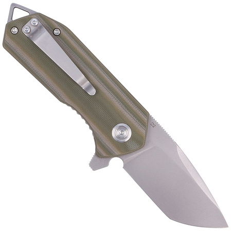 Kubey Knife Campe, Striped Green G10, Sandblast D2 (KU203E)