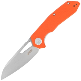 Kubey Knife Vagrant Orange G10, Sand Blasted 14C28N by Maksim Tkachuk (KU291L)