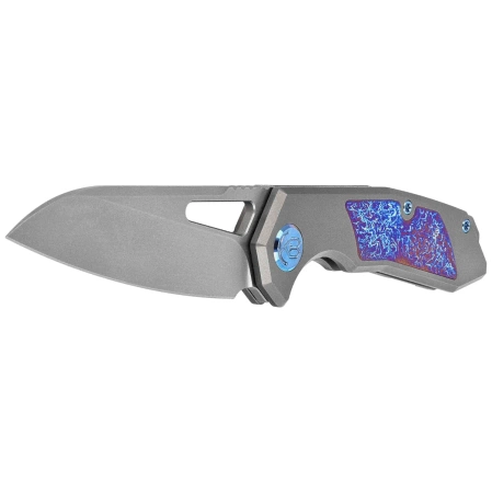 Nóż składany Kubey KB Knives Vagrant Gray Titanium/Timascus, Beadblasted CPM S35VN by Maksim Tkachuk (KB284H)