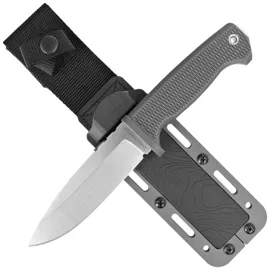 Demko FreeReign Drop Point Knife Grey Rubberized, Satin AUS10A by Andrew Demko (FR-10A-GREY)