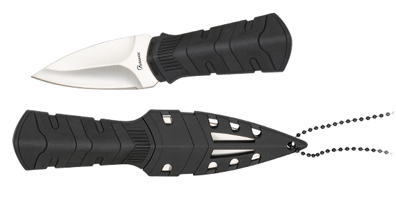 Martinez Albainox Neck Knife Black Polypropylene/Fiberglass, Satin 3Cr13MoV (32648)