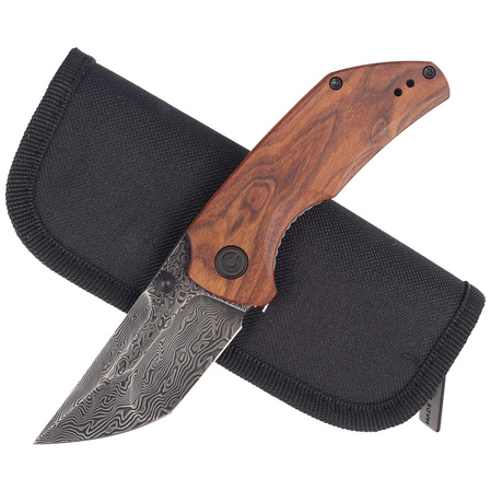 CIVIVI Knife Thug 2 Cuibourtia Wood, Black Damascus by Matt Christensen (C20028C-DS1)