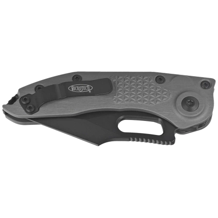 Microtech Stitch-A S/E Natural Clear Aluminum, Black M390MK Automatic Knife by Borka Blades and Tony Marfione (169-1NC)