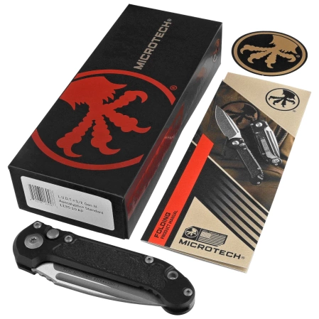 Microtech LUDT Gen III S/E Automatic Knife Black Aluminum, Apocalyptic M390MK by Tony Marfione (1135-10AP)