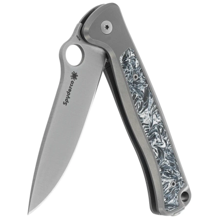 Spyderco Slym Knife Titanium/Dark Matter Polar Fat Carbon, Satin M390 by Moletta (C271TIP)