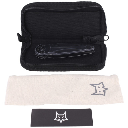 FOX Saturn Left Handed, Black Aluminium, Black Stonewashed N690Co by Denis Simonutti knife (FX-551 SX ALB)