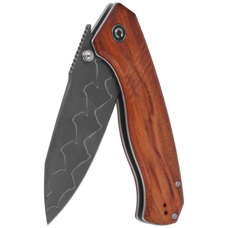 Civivi Placoid Guibourtia Wood Knife, Damascus (C23079-DS1)