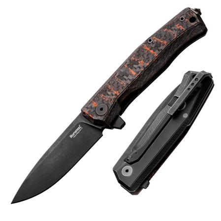 LionSteel Myto Knife Snake Skin Fat Carbon, Old Black MagnaCut by Molletta (MT01 MC SS)