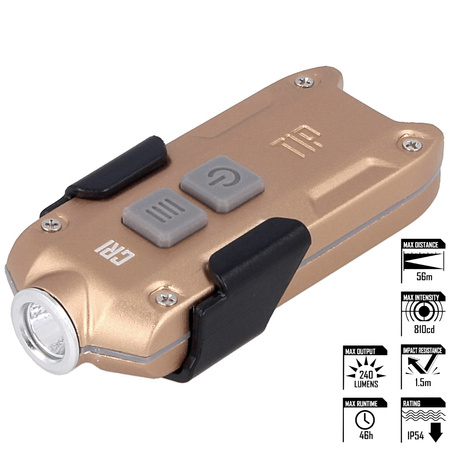 Latarka Nitecore TIP CRI GOLD, 240 lm, 500mAh (TIP CRI GOLD)