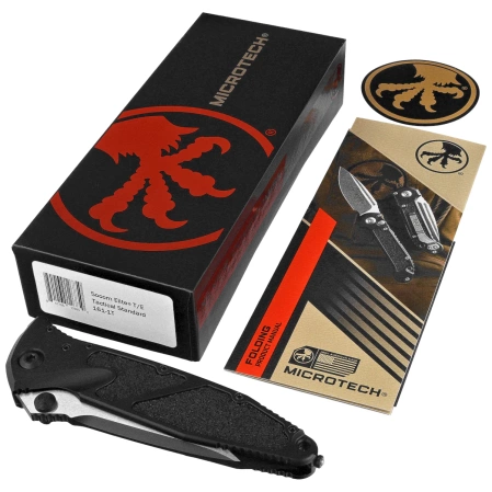 Nóż składany Microtech Socom Elite T/E-M Black Aluminium, Tactical M390MK by Tony Marfione (161-1T)