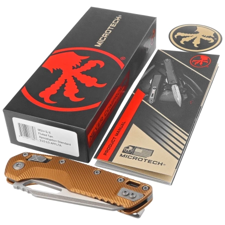 Nóż składany Microtech MSI S/E Ram-Lok Tan Fluted Aluminium, Apocalyptic M390MK by Tony Marfione (210-10APFLTA)