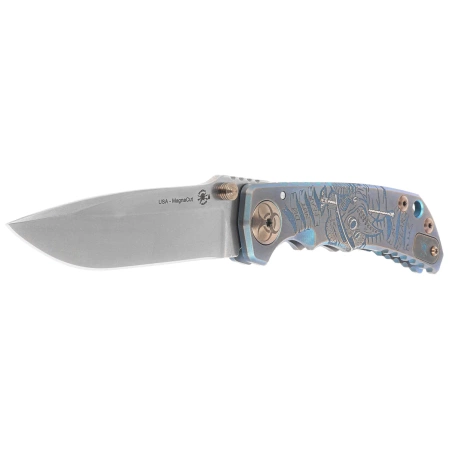 Nóż składany Spartan Blades Harsey Folder Special Edition Plague Doctor Green Titanium, Bronze HW, Satin MagnaCut by William W. Harsey Jr. (SF5DOCTOR)