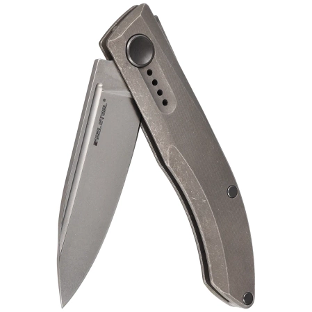 Real Steel Stella Premium Gray Titanium, Stonewashed S35VN by Poltergeist Works (9051)