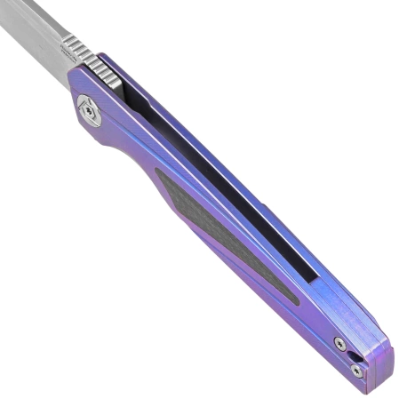 Nóż składany RikeKnife 803CH Blue Titanium/Carbon Fiber, Satin M390 by Richard Wu (RK803CH-B)