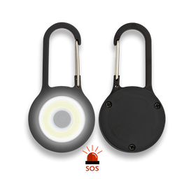 Barbaric Snap Hook with Flashlight, Black PVC (09901)