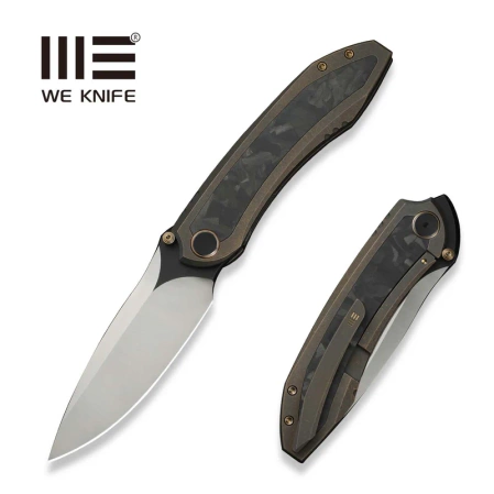 Nóż składany WE Knife Winsome Bronze Titanium/Marble Carbon Fiber, Satin/Black Stonewashed M390 (WE23092-3)