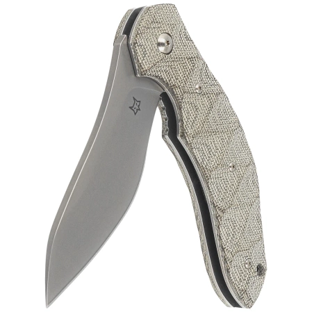 Nóż składany Fox Flipper  OD Green Canvas Micarta, Acid Stonewashed N690Co by Jens Ansø (FX-302 MOD)